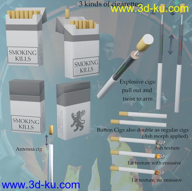 SpyStuff Props and Poses for Genesis 8模型的图片8