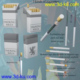 3D打印模型SpyStuff Props and Poses for Genesis 8的图片