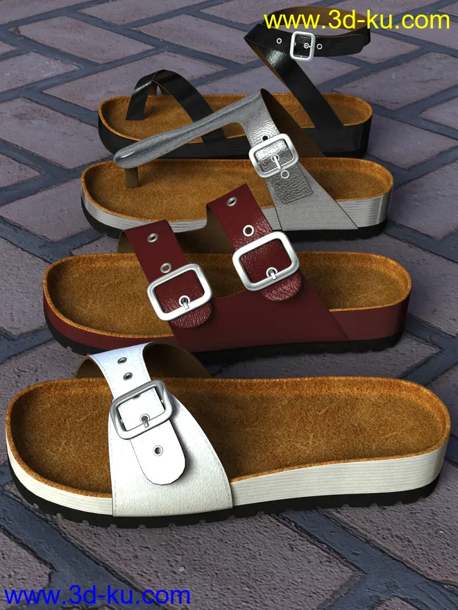 Summer Sandals Volume 1 for Genesis 2, Genesis 3 and Genesis 8 Female(s)模型的图片1