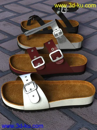 3D打印模型Summer Sandals Volume 1 for Genesis 2, Genesis 3 and Genesis 8 Female(s)的图片