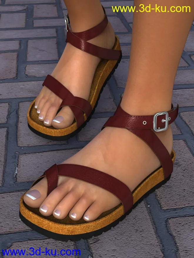 Summer Sandals Volume 1 for Genesis 2, Genesis 3 and Genesis 8 Female(s)模型的图片4