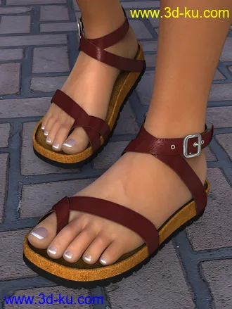 3D打印模型Summer Sandals Volume 1 for Genesis 2, Genesis 3 and Genesis 8 Female(s)的图片