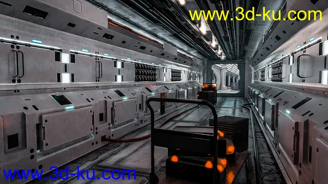 Tesla Scifi Corridor模型的图片2