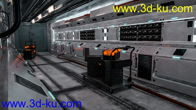 Tesla Scifi Corridor模型的图片3