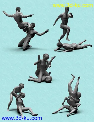 3D打印模型The Spectacle of Wrestling Poses for Genesis 8的图片