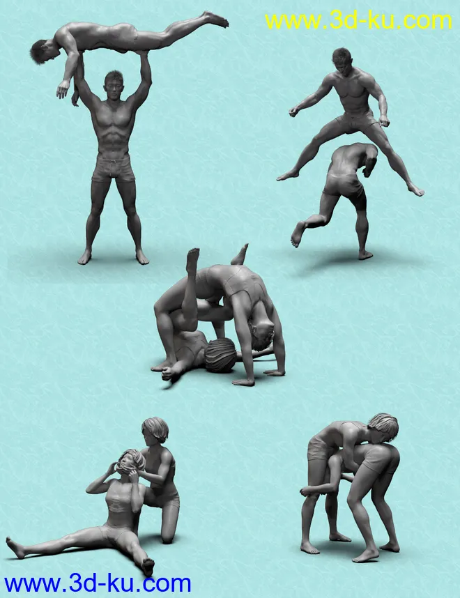 The Spectacle of Wrestling Poses for Genesis 8模型的图片3