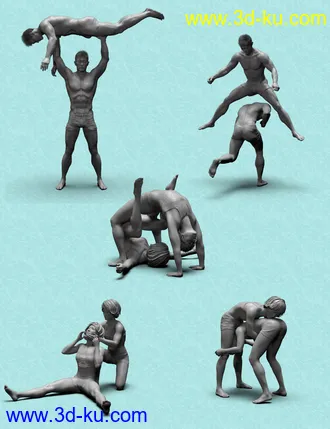3D打印模型The Spectacle of Wrestling Poses for Genesis 8的图片