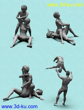 3D打印模型The Spectacle of Wrestling Poses for Genesis 8的图片