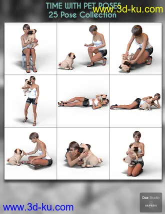 3D打印模型Time With Pet Poses for Genesis 8 Female的图片