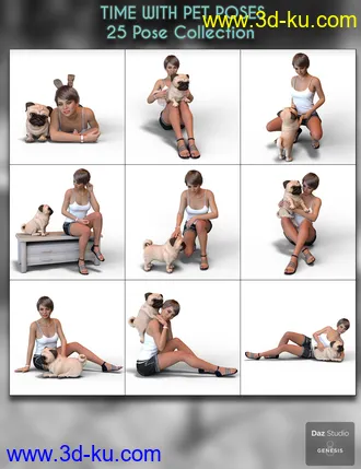 3D打印模型Time With Pet Poses for Genesis 8 Female的图片