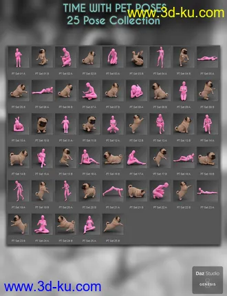 3D打印模型Time With Pet Poses for Genesis 8 Female的图片