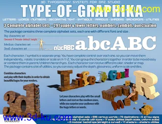 3D打印模型Type-of-Graphika Set - Find your Words in Daz Studio的图片