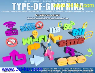 3D打印模型Type-of-Graphika Set - Find your Words in Daz Studio的图片