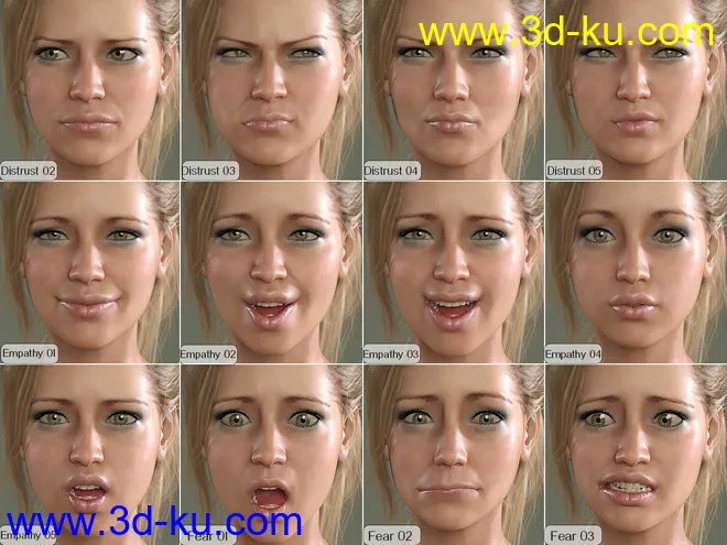 V 100 Expressions The Gold Collection for Genesis 8 Female模型的图片5