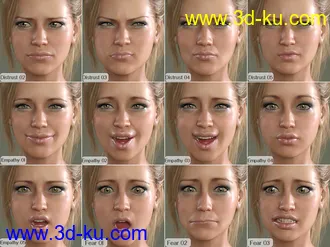 3D打印模型V 100 Expressions The Gold Collection for Genesis 8 Female的图片