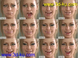 3D打印模型V 100 Expressions The Gold Collection for Genesis 8 Female的图片