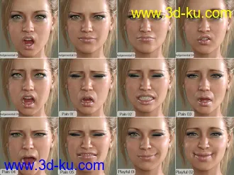 3D打印模型V 100 Expressions The Gold Collection for Genesis 8 Female的图片