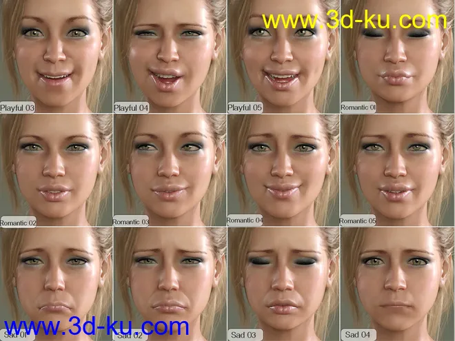 V 100 Expressions The Gold Collection for Genesis 8 Female模型的图片8