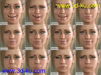 3D打印模型V 100 Expressions The Gold Collection for Genesis 8 Female的图片