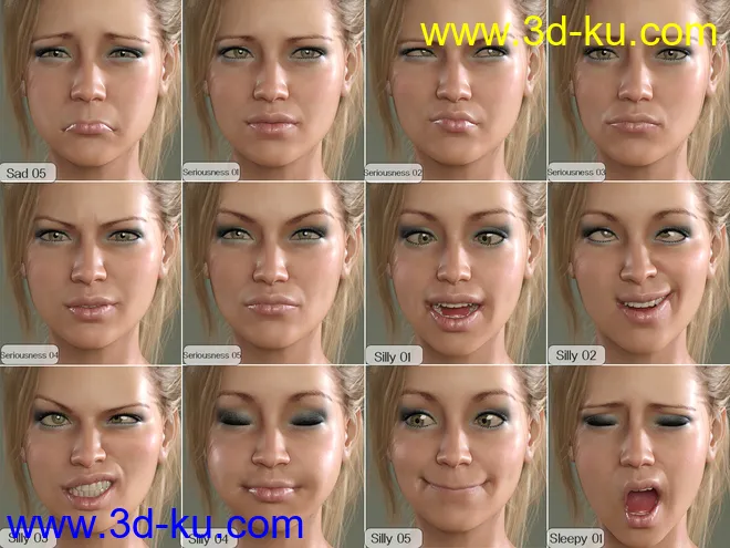 V 100 Expressions The Gold Collection for Genesis 8 Female模型的图片9