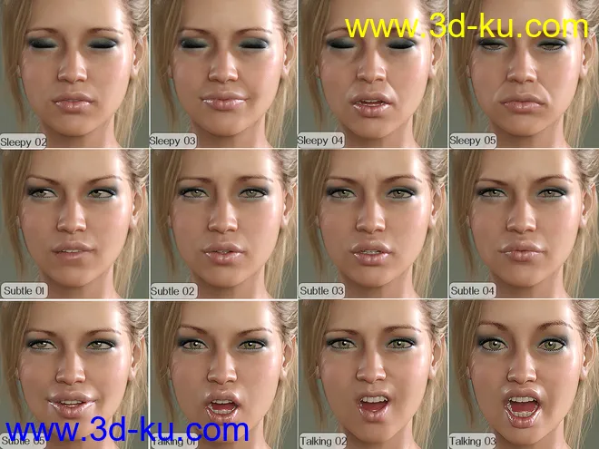 V 100 Expressions The Gold Collection for Genesis 8 Female模型的图片10