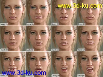 3D打印模型V 100 Expressions The Gold Collection for Genesis 8 Female的图片
