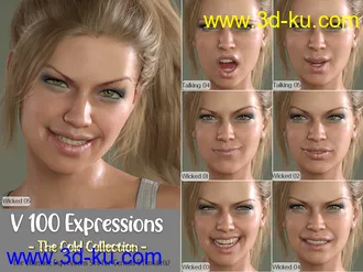 3D打印模型V 100 Expressions The Gold Collection for Genesis 8 Female的图片