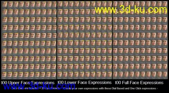 3D打印模型V 100 Expressions The Gold Collection for Genesis 8 Female的图片