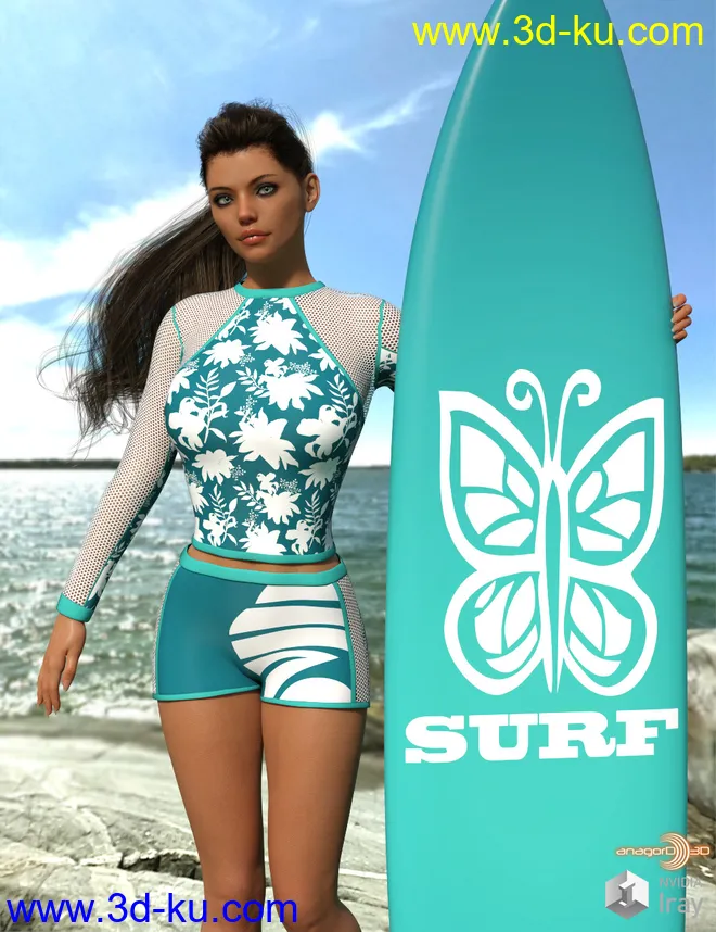 VERSUS - Surfer Girl Outfit for Genesis 8 Female模型的图片1