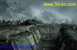3D打印模型WW1 Trench, No Man's Land的图片