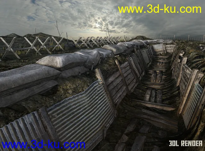 WW1 Trench, No Man's Land模型的图片3