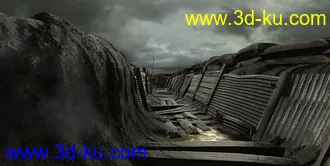 3D打印模型WW1 Trench, No Man's Land的图片