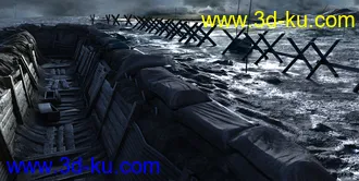 3D打印模型WW1 Trench, No Man's Land的图片