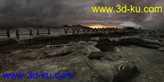 3D打印模型WW1 Trench, No Man's Land的图片