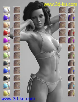 3D打印模型X-Fashion Chic Bikini for Genesis 8 Female(s)的图片