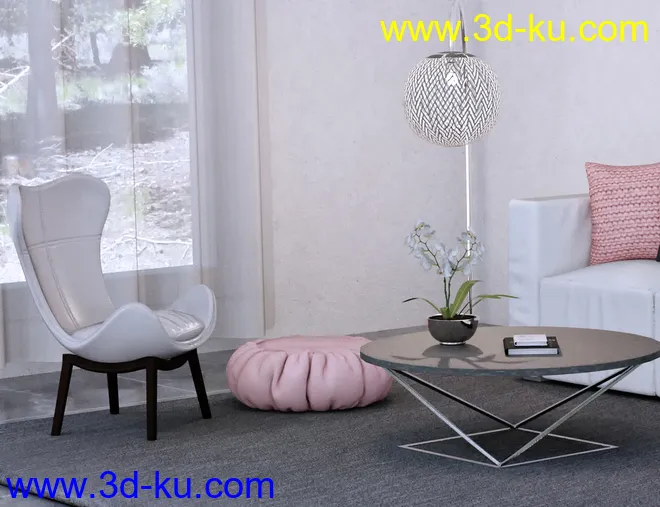 X-Fashion Chic Living Room模型的图片3