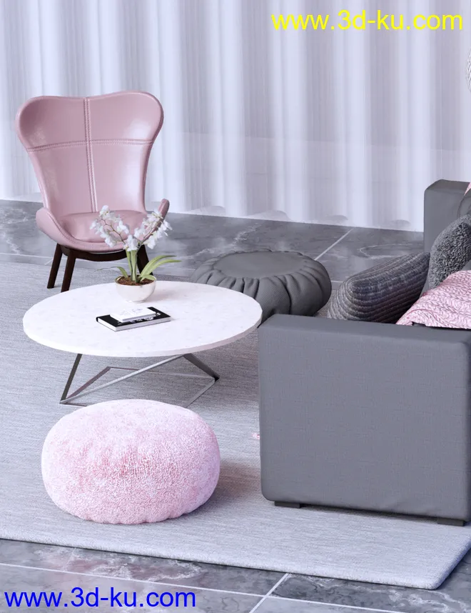 X-Fashion Chic Living Room模型的图片5