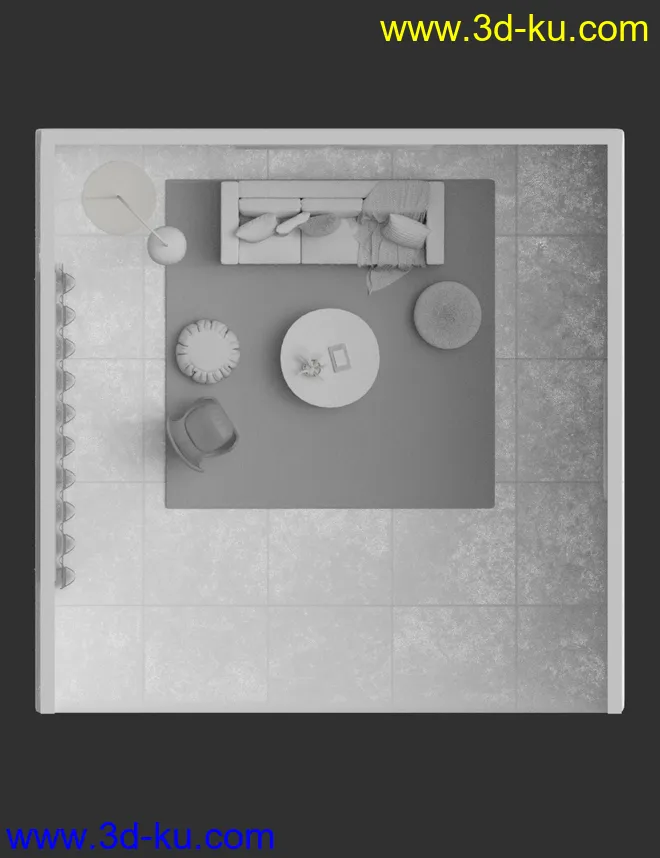 X-Fashion Chic Living Room模型的图片6