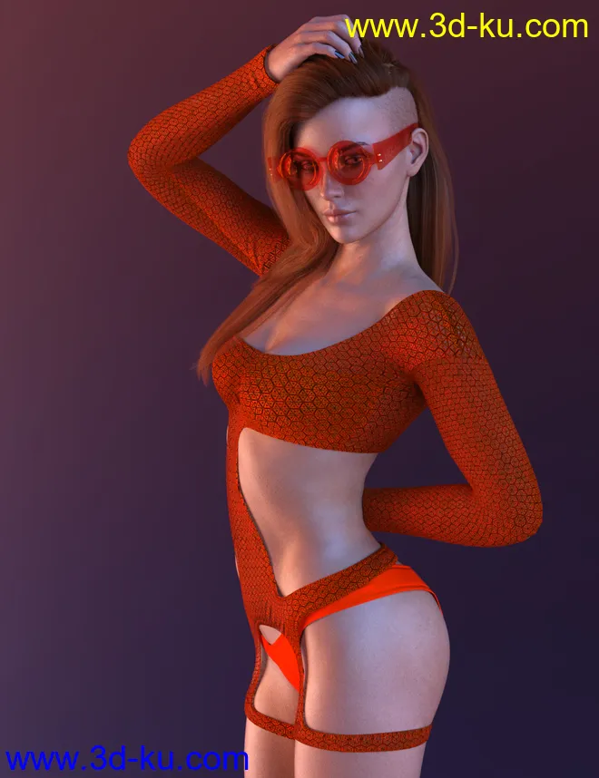 X-Fashion Hexagon Skin Bodysuit for Genesis 8 Female(s)模型的图片2