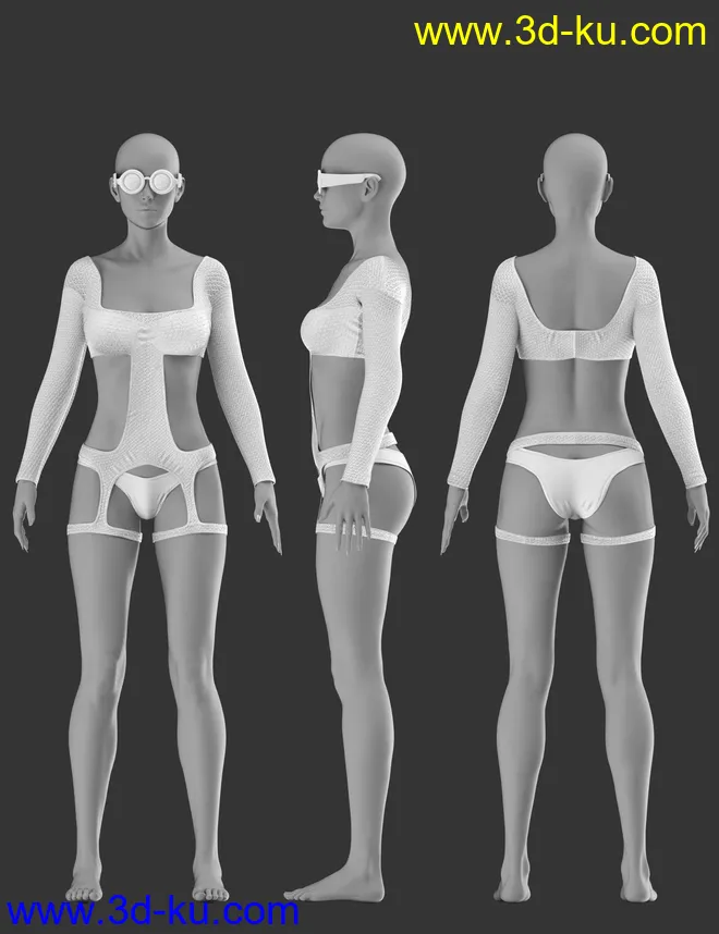 X-Fashion Hexagon Skin Bodysuit for Genesis 8 Female(s)模型的图片6
