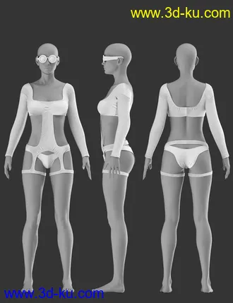 3D打印模型X-Fashion Hexagon Skin Bodysuit for Genesis 8 Female(s)的图片