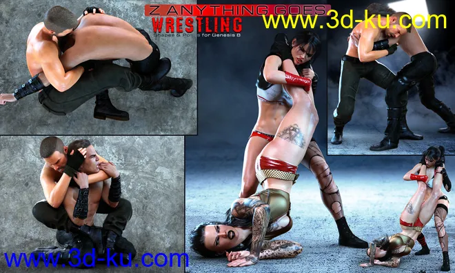 Z Anything Goes Wrestling Shapes and Poses for Genesis 8模型的图片8