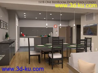 3D打印模型1stB One Bedroom Downtown Condo Apartment的图片