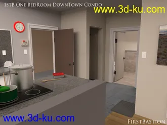 3D打印模型1stB One Bedroom Downtown Condo Apartment的图片