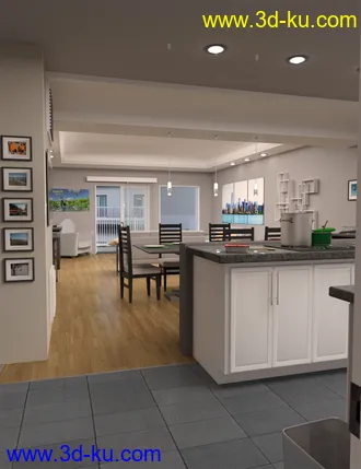 3D打印模型1stB One Bedroom Downtown Condo Apartment的图片