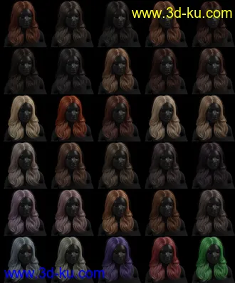 3D打印模型2021-01 Hair for Genesis 8 Females的图片