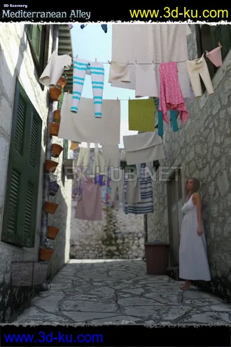 3D打印模型3D Scenery Mediterranean Alley的图片