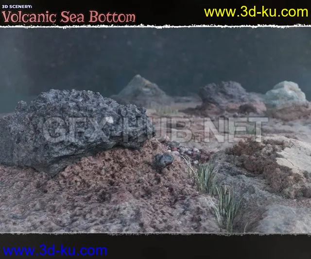 3D Scenery Volcanic Seabottom for Poser and Daz Studio模型的图片1