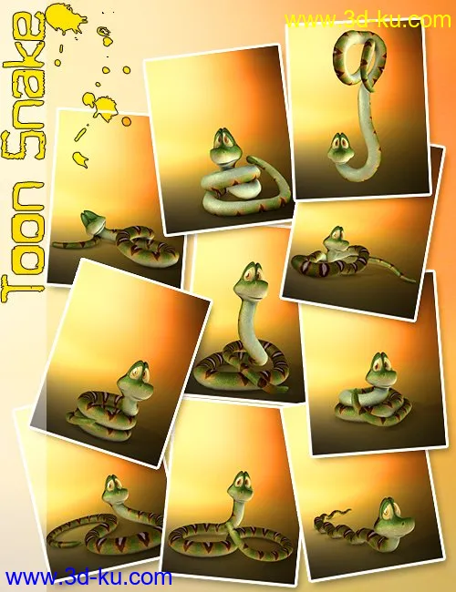 3D Universe Toon Snake模型的图片2
