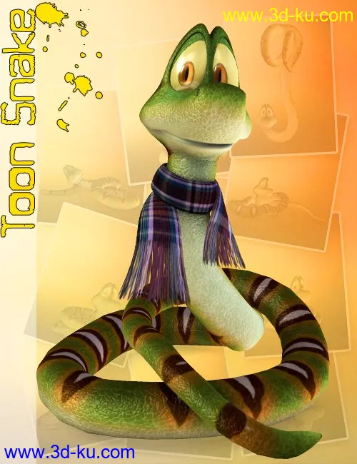 3D Universe Toon Snake模型的图片5